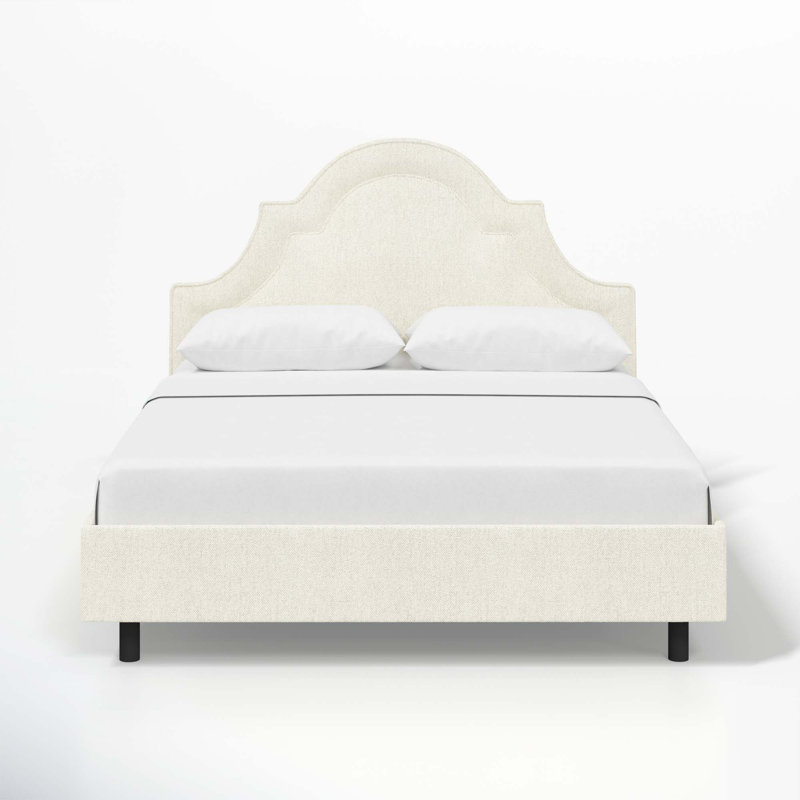 Lit plateforme tapissier Knipe, Très grand, Tweed Sustain® toile Milsap
