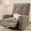 Fauteuil inclinable manuel, chaise berçante pivotante avec dossier et repose-pieds réglables, revêtement en velours côtelé-444912386