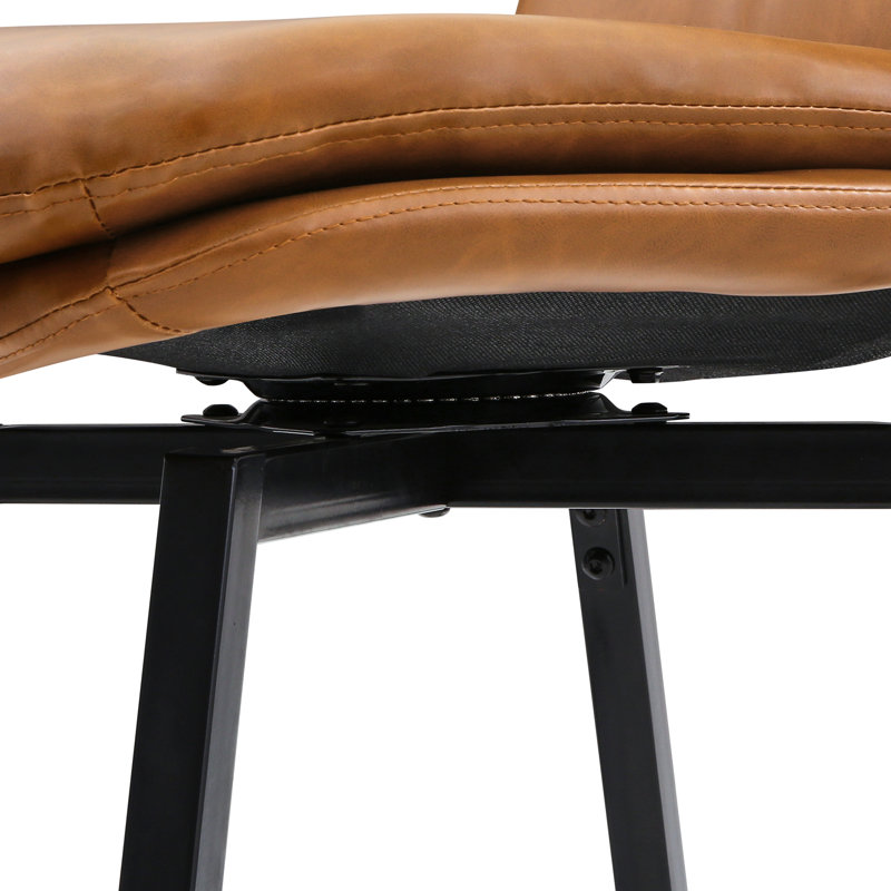 Tabouret de comptoir pivotant 26 po avec structure en métal, Brun whisky