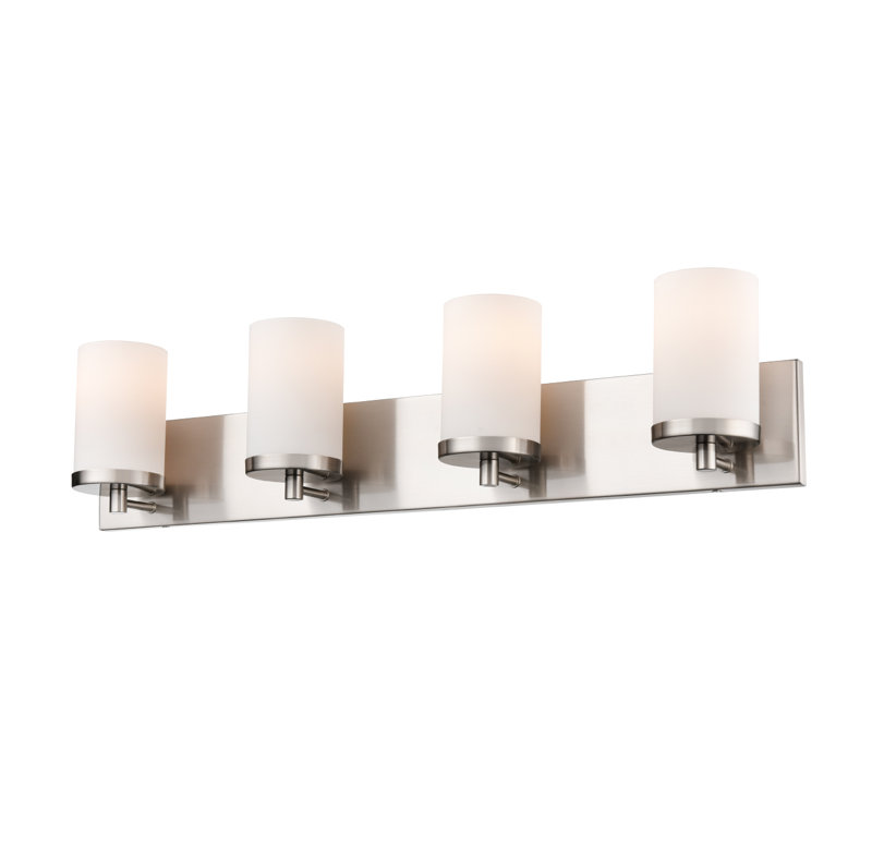 Éclairage pour meuble-lavabo 4 lumières Jyheem, Nickel satiné