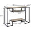 Table rustique en chêne et en noir avec tablettes de rangement - Style industriel moderne pour tablettes