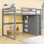 Lit mezzanine double avec garde-robe intégrée, éclairage à DEL et tablettes-2130065520