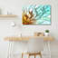 Art mural en toile orange et bleu sarcelle-574781867