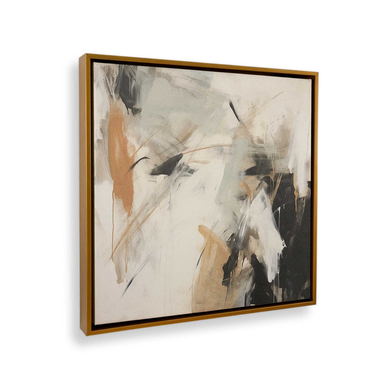 Chaotic Crescendo I Canvas Print, 32.75" H x 32.75" W x 1.75" D, Polished Gold Floater Framed