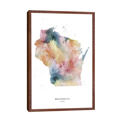 Wisconsin State Watercolour - Print on Canvas