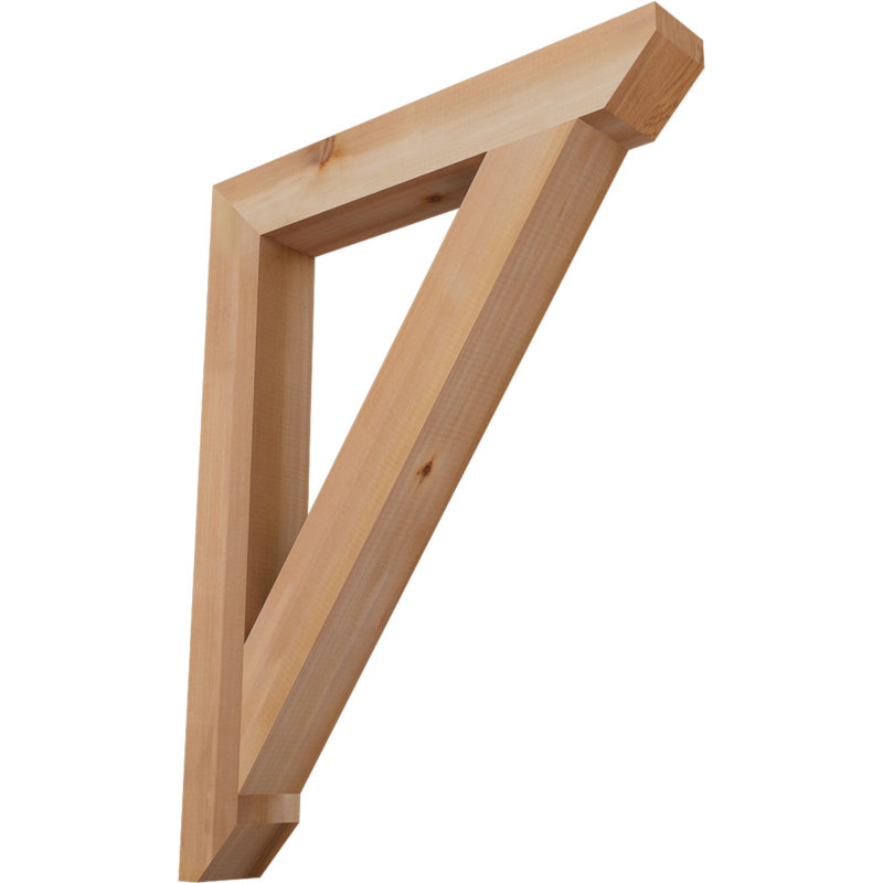 Wood Bracket/Corbel, Western Red Cedar, 36" H x 3.5" W x 28" D