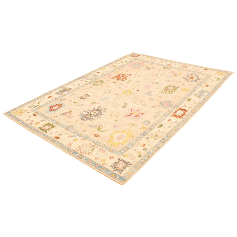 Tapis moderne kaki Oushak 9 pi 0 po x 12 pi 6 po