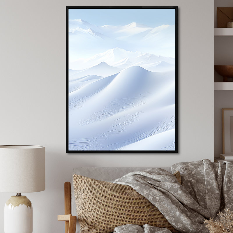 Winter Winter Snow Scenery I - Snow Wall Art Living Room, Cadre flottant noir, H 40 po x l 30 po x P 1,5 po