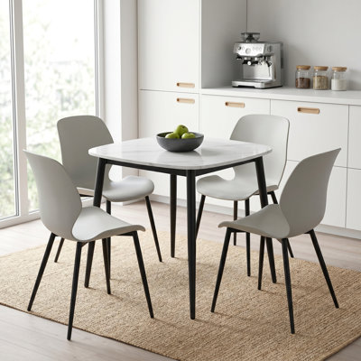 Westhope 5-Piece Dining Set, Square Table & Four Plastic Chairs