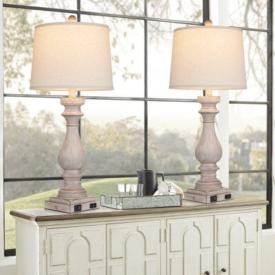 Lampe de table en métal Geigle USB