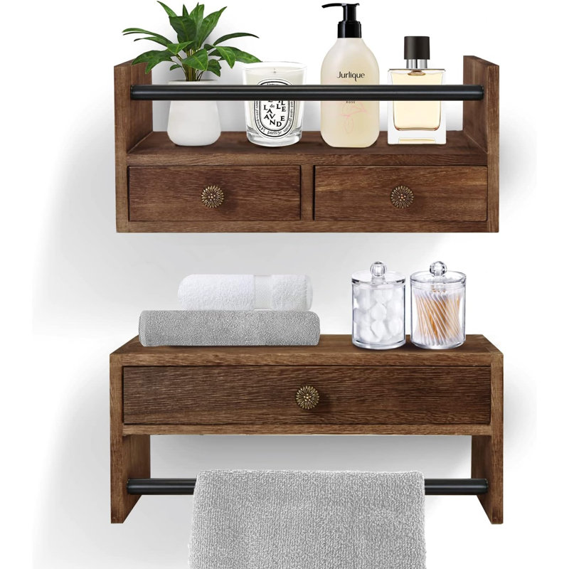 2 Piece Accent Shelf, Brown