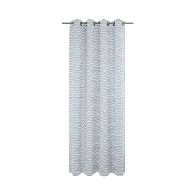 Abelard Room Darkening Curtains Single Panel, 145cm H x 132cm W, Blue