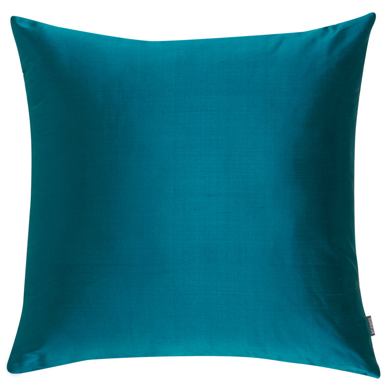 Cecelia Silk Throw Pillow Cover, Teal