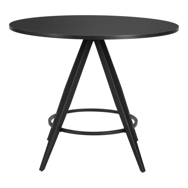 Kosumo Black Round MDF and Steel Dining Table