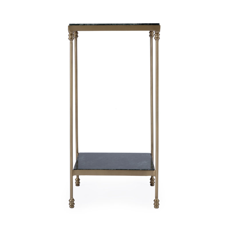 Larkin Marble & Iron Side Table, Green Marble/Gold