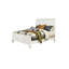 Ensemble de chambre à coucher Queen, blanc et nickel, ensemble 3 pièces avec 2 tables de chevet-136125004-136125003