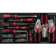 3 boîtes à outils portatives en acier avec outils, noir et rouge, matériau robuste, glissière à roulement, métal, plateau supérieur, poignée pour usages multiples, capacité de charge de 15 kg, diverses utilisations-1253472843