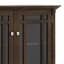 Armoire de rangement en bois massif brun foncé de 62 po de large Bedford