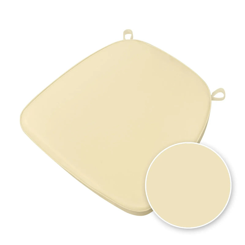 2" Thick Chiavari Chair Pad with hook & loop fastener Straps by Chivari, Ivory