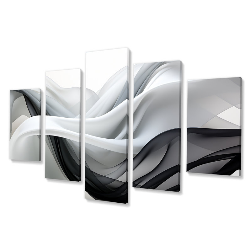 Ensemble de 5 impressions monochromes liquides, H 32 po x l 60 po