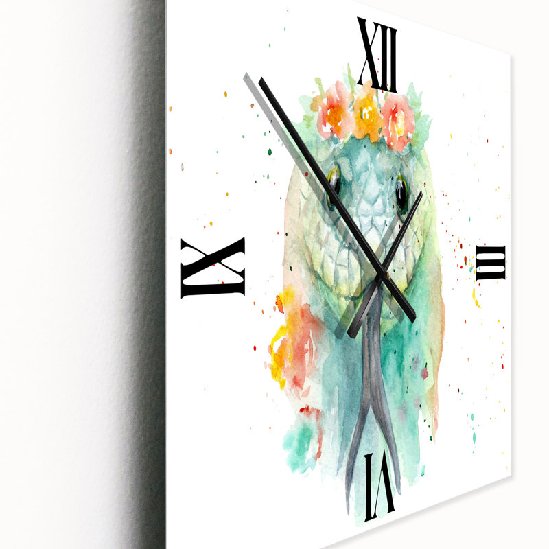 Portrait d'un serpent en fleurs - Horloge murale de ferme, Grand
