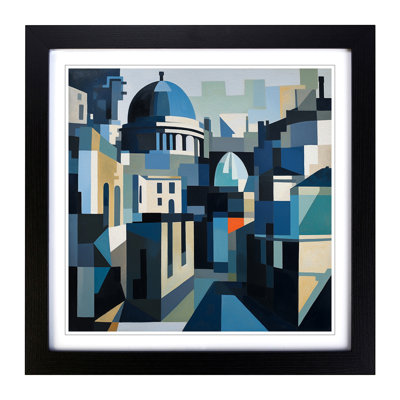 City Of Oxford Suprematism No.4 - Single Picture Frame Print on Wood