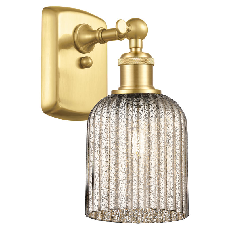 Northgate Steel Armed Sconce, Satin Gold, Mercury