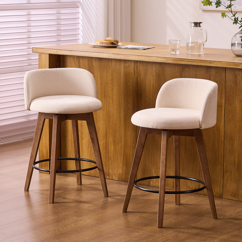Tabourets de bar 26 po avec chenille, 2, Brun