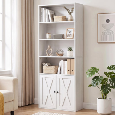 Aillee 70.9" H Bookcase with Cabinet