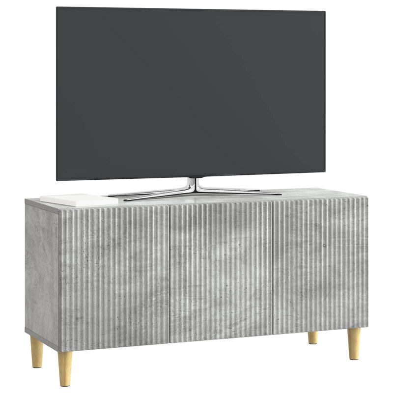 Unfinished TV Stand, 50cm H x 99cm L x 34.5cm W, Concrete Grey