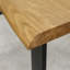 Barkeyville Oak Solid Wood Top Metal Base Dining Table-1023699114-1023699089