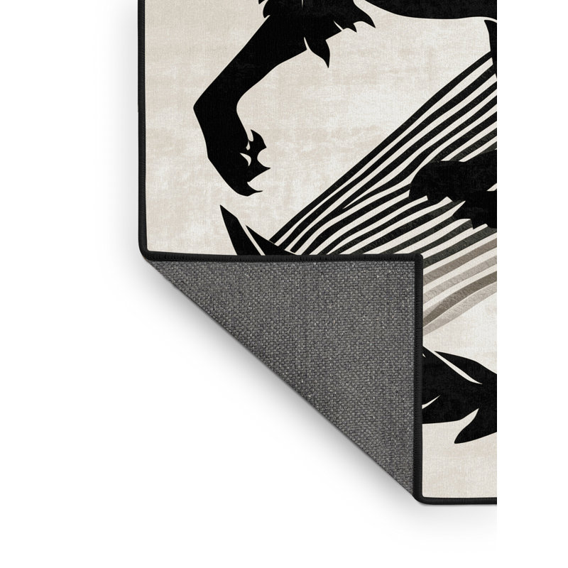 Tapis gris moelleux et moelleux à motif arc-en-ciel moderne et moelleux Softford, 6 X 9