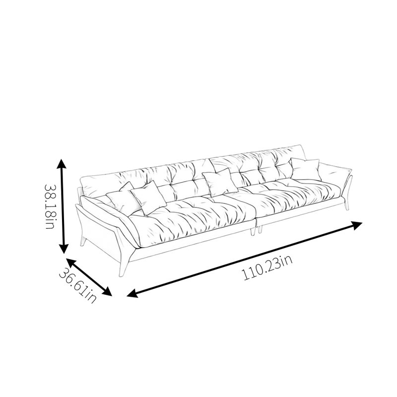 Canapé Modern, 4, H 38,18 po x l 110,23 po x P 36,61 po