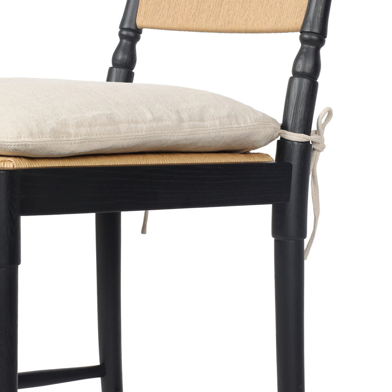 Fayth Stool with Cushion, Counter Stool (25.5” Seat Height)”, Stained Black Ash Frame