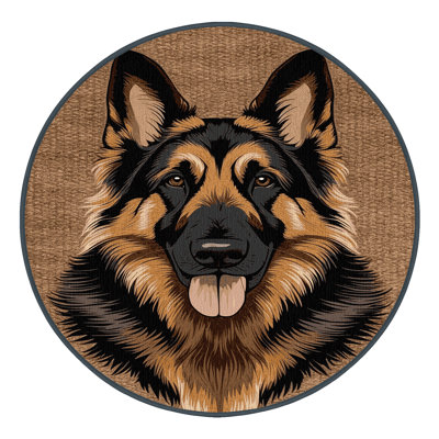 Washable German Shepherd Dogs Area Rug