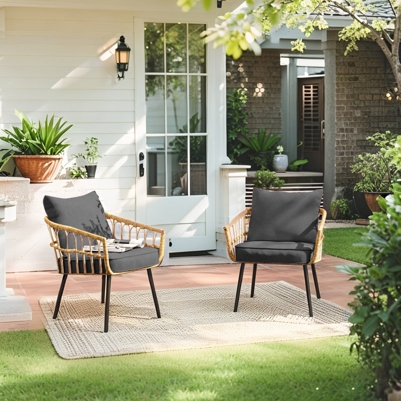 5'' Outdoor Deep Seating Cushion set, Dark Gray