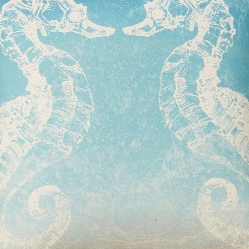 Seahorse Cotton Blend Throw Pillow