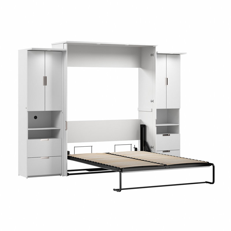 Luka Murphy Bed and 2 Storage Cabinets, Full/Double