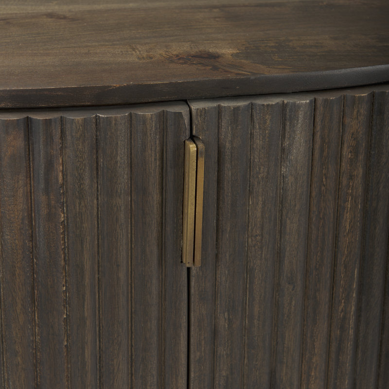 Buffet décoratif en bois massif Chessa, Brun foncé