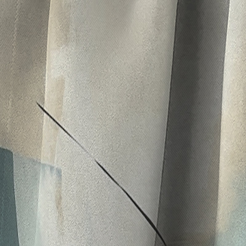 Beige et gris Unounded Creativité II - Peinture abstraite rideau occultant - 1 panneaux, L 52 po x L 95 po