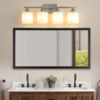 Applique murale de salle de bain moderne à 4 lumières pour salle de bain 4 lumières (sans ampoules)