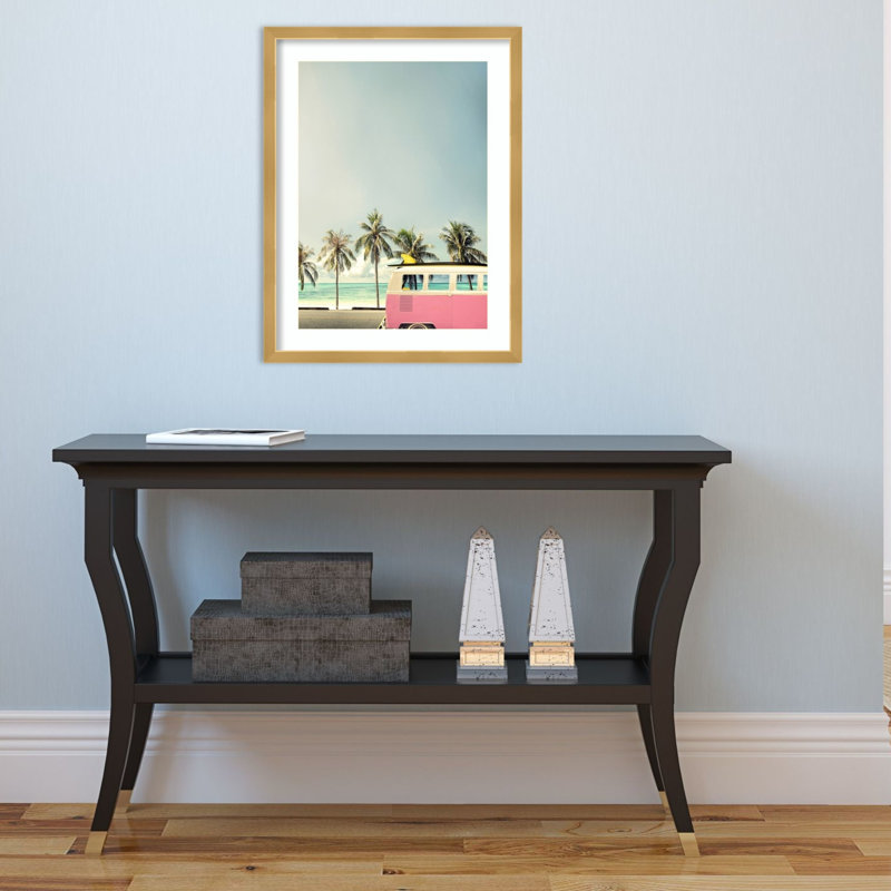Surf Bus Pink by Design Fabrikken, Gold, 19.5" H x 15" W x 0.75" D