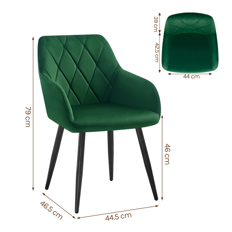 Alvion Upholstered Dining Chair, Dark Green
