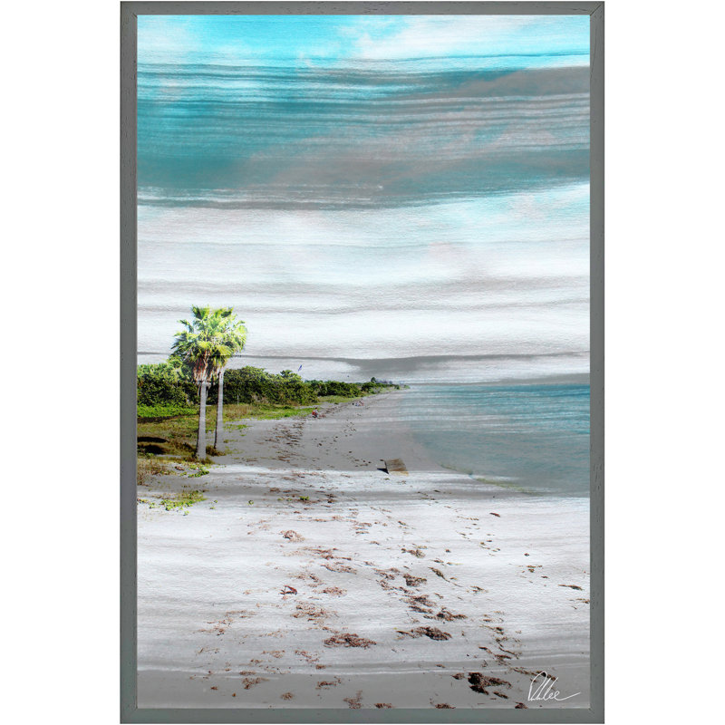 S And B Beach - Single Picture Frame Print, 76cm H x 51cm W x 4cm D, Grey