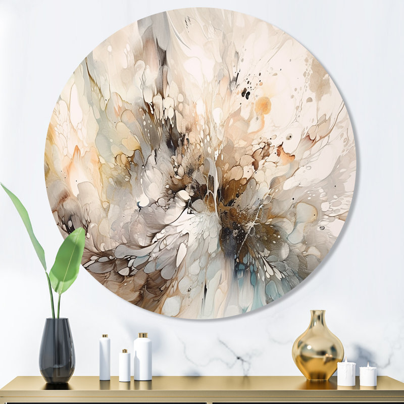 Art mural géométrique en métal, décor moderne blanc gris - Profondeurs géométriques blanches et grises I