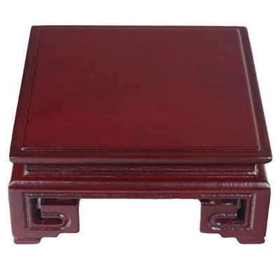 Square Hand Crafted Oriental Vase Stand in Solid Rosewood by Alcott Hill