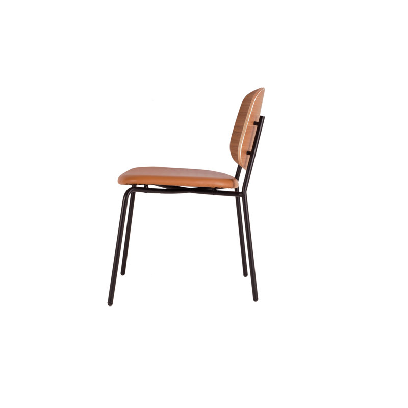 Chaise d'appoint plateforme en métal empilable, Naturel / brun clair