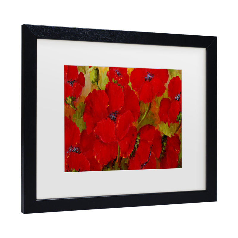 «Red Flowers», reproduction sur toile, Cadre noir, H 16 po x l 20 po x p 0,5 po