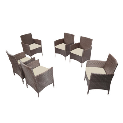Chaise de patio en osier / rotin avec coussins Sebastia