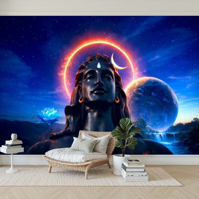 Papier peint adhésif auto-adhésif moderne pour la chambre à coucher adiyogi shiva coimbatore tamil nadu adiyogis